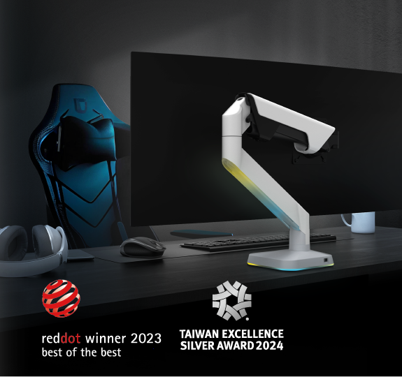 Modernsolid Displays Ares Gaming Monitor Arm at NeoCon Tradeshow 2024